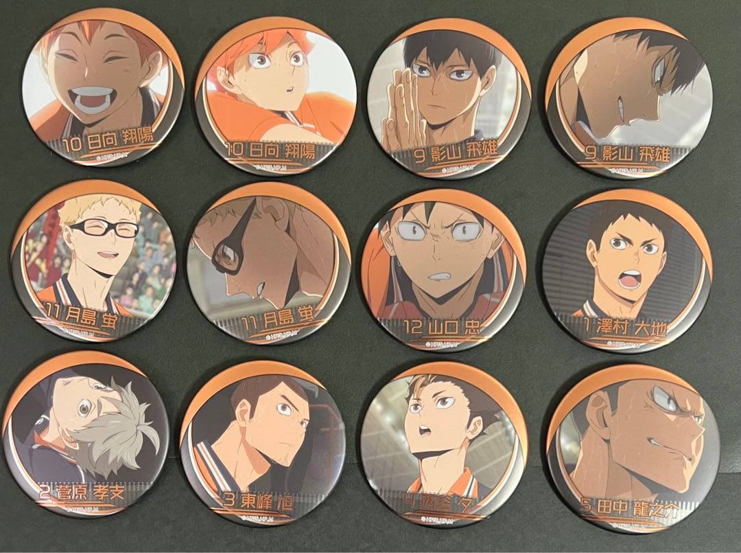ハイキュー 名場面缶バッジ 音駒 コンプリート 全11種 孤爪研磨 黒尾 夜久