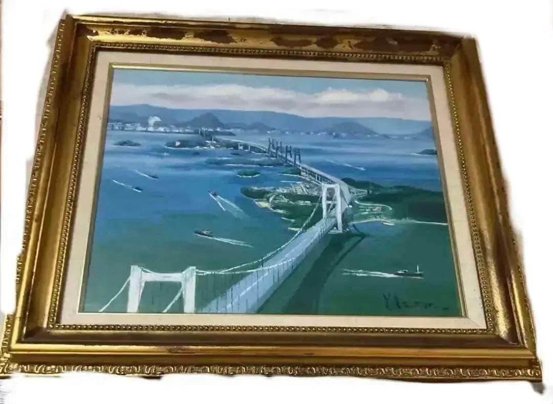 瀬戸内海　絵画　額縁付き Amazon.co.jp: 版画 絵画 名画 日本画 瀬戸内海集 光る海 吉田博