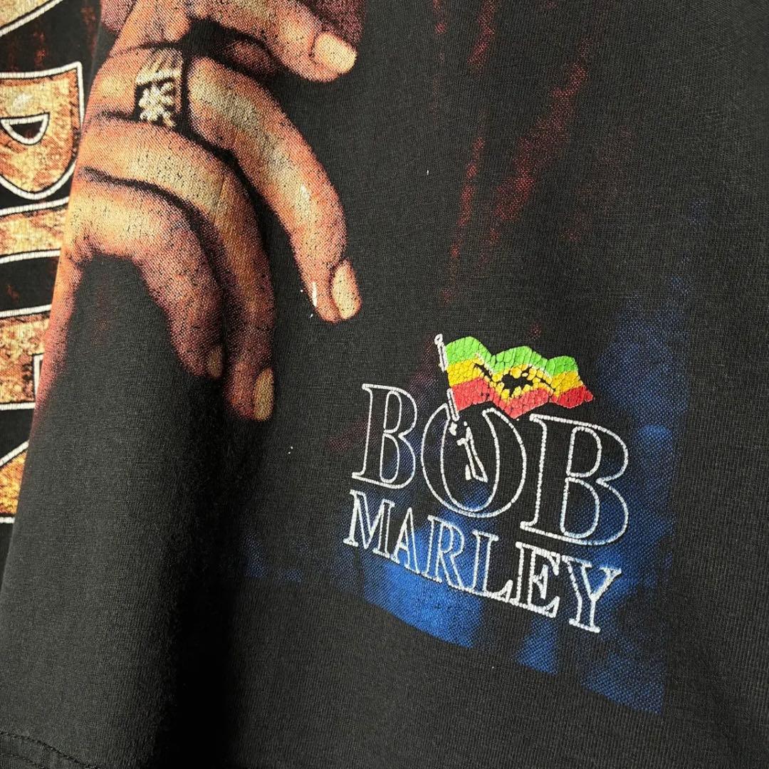 00s BOB MARLEY BLACK ボブマーリーTシャツ レゲエ 黒