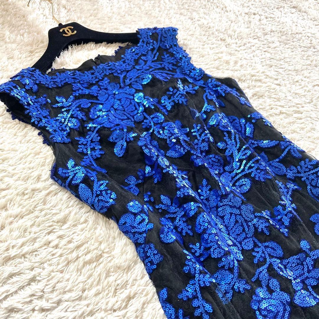 【大きいサイズ】タダシショージ スパンコール 総レース カクテルドレス 40