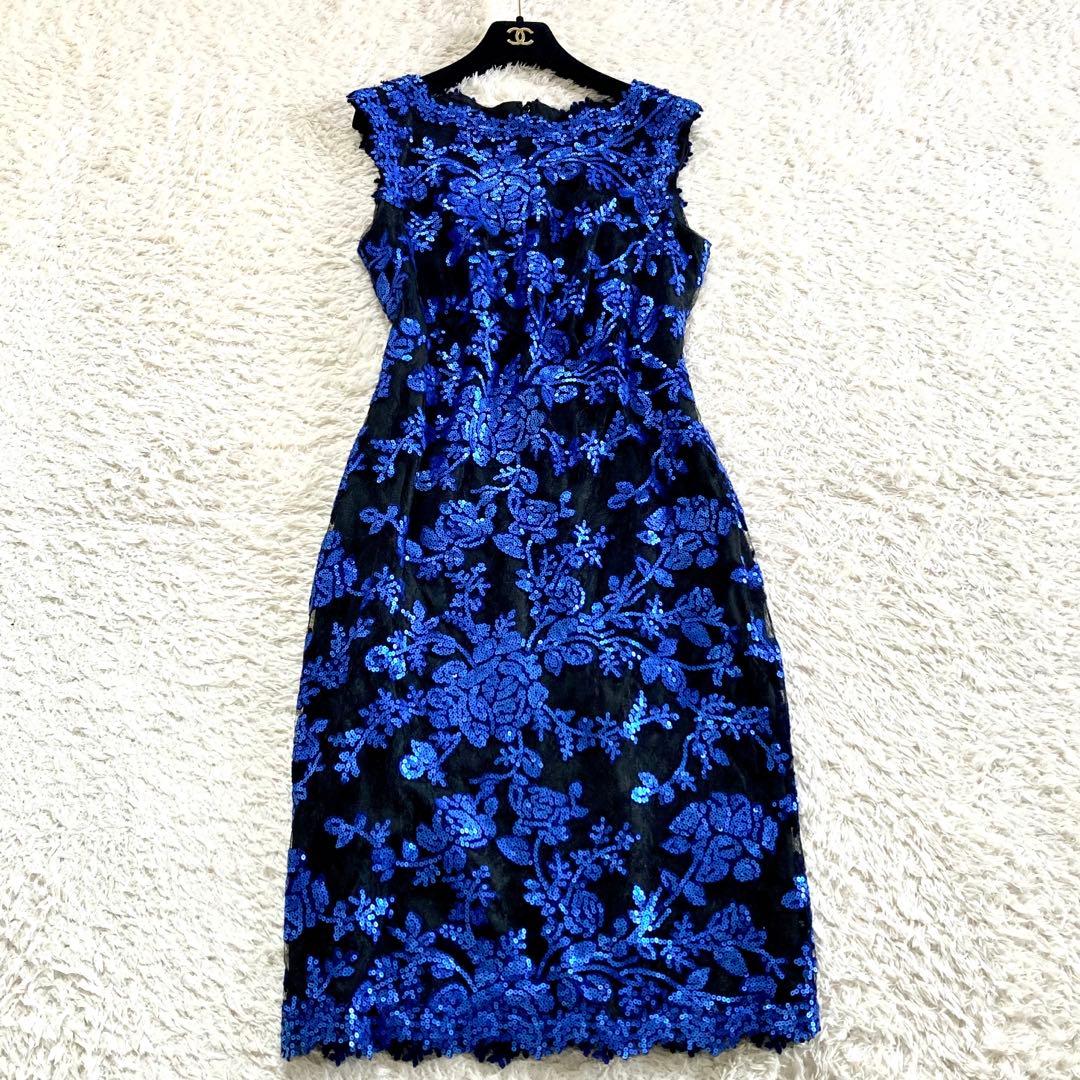 【大きいサイズ】タダシショージ スパンコール 総レース カクテルドレス 40