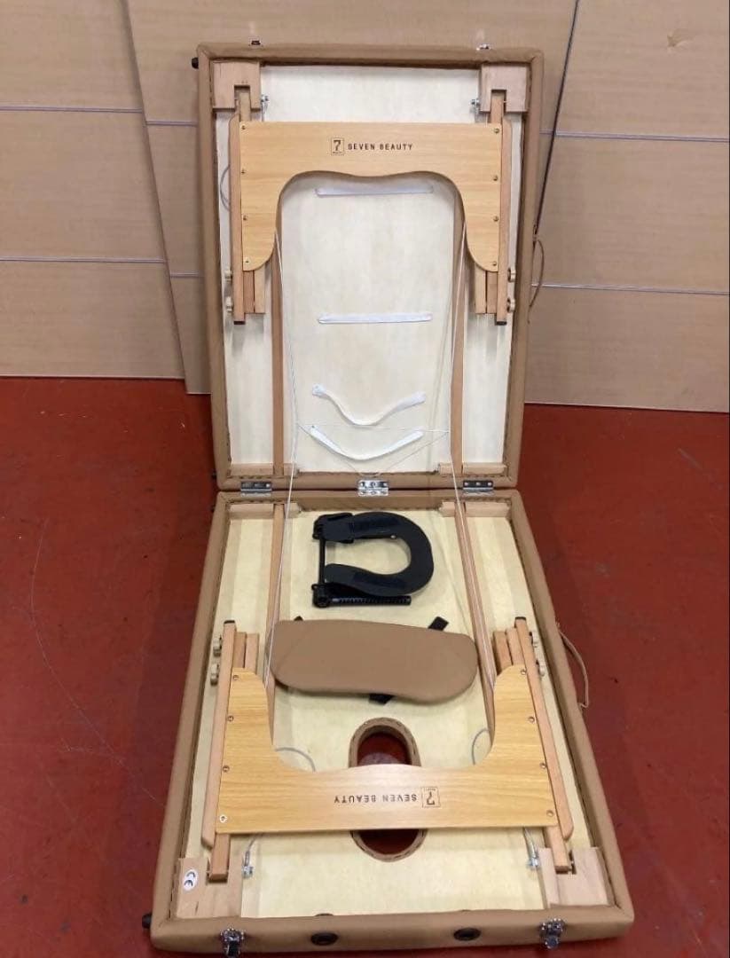 SEVEN BEAUTY 折りたたみ マッサージベッド ベージュライトブラウン
