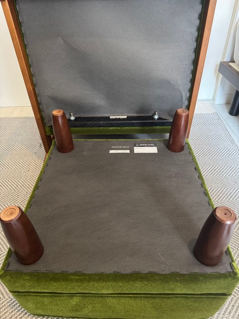 【美品】カリモク60 Kチェア用 オットマン／モケットグリーン