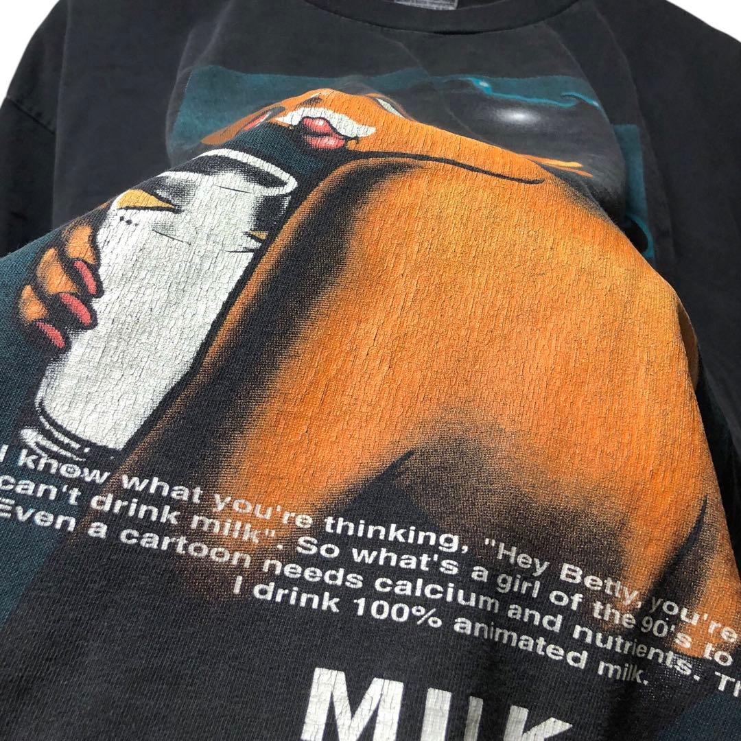 90s Betty Boop got milk ベティちゃん Tシャツ XL