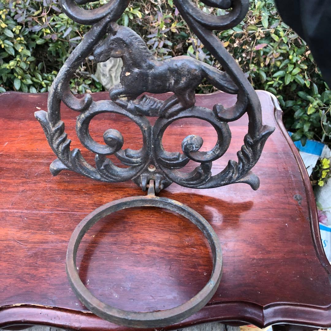 《ひだ41229》鉄製　タオル掛け　プランターホルダー アンティーク　ビンテージ