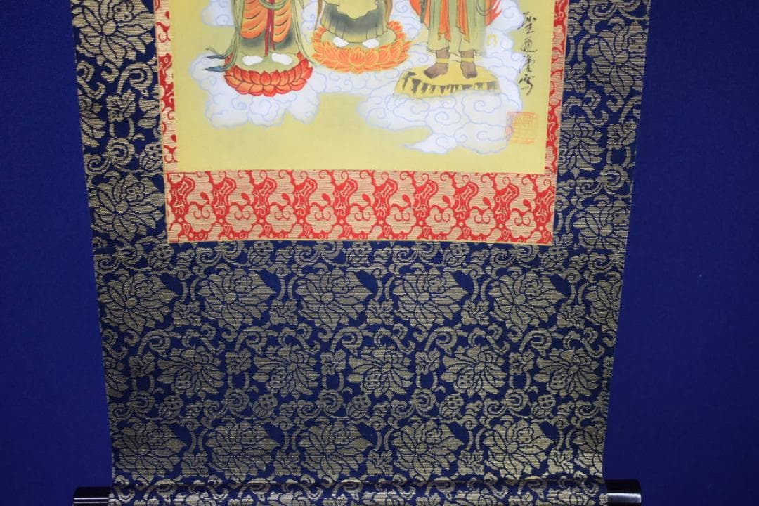 真作/聖道/十三仏図/十三佛図/桐共箱付/布袋屋掛軸HI-147