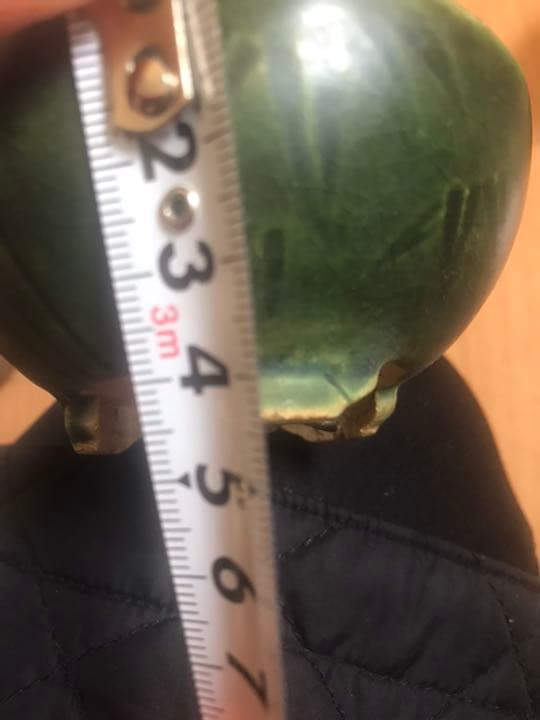 盆栽鉢　⑰時代希少小品盆栽展記念鉢竹模様美豊作、瑞穂作織部竹模様2点山野草植木鉢