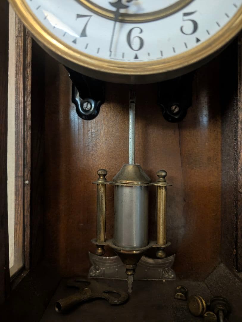 精工舎製柱時計 機械式 稼働品