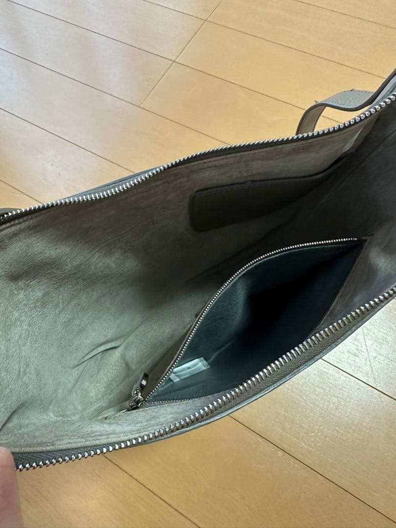 HIROFU (ソーロ)グレーベージュレザーショルダーバッグ M 2WAY 本革