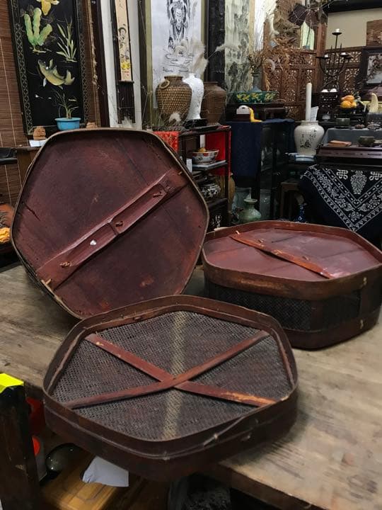 シノワズリ 大籠 アンティーク 古美術 骨董 カゴ 籠 かご 食籠