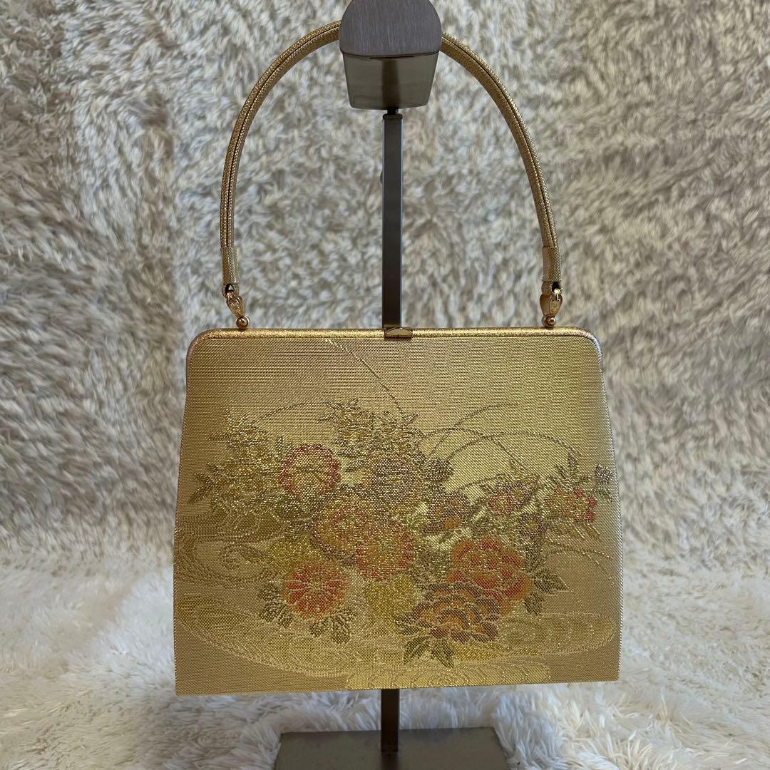 未使用⭐︎佐賀錦　草履バッグセット　正絹　金糸　フォーマル　訳あり