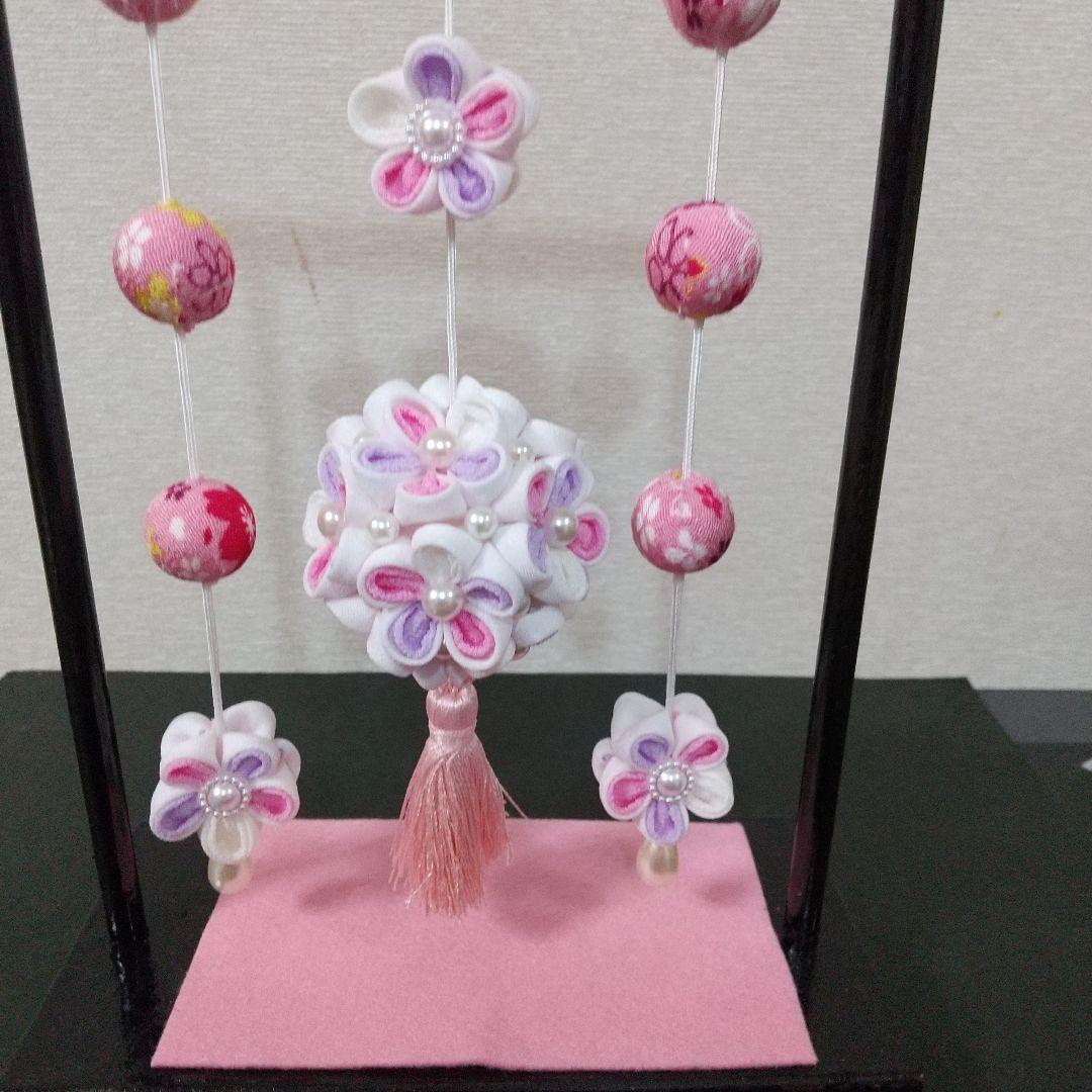 つまみ細工 吊るし飾りと雛飾りセット 雛壇 ピンク