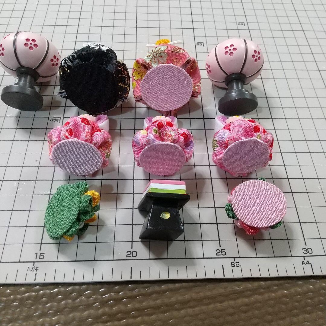 つまみ細工 吊るし飾りと雛飾りセット 雛壇 ピンク