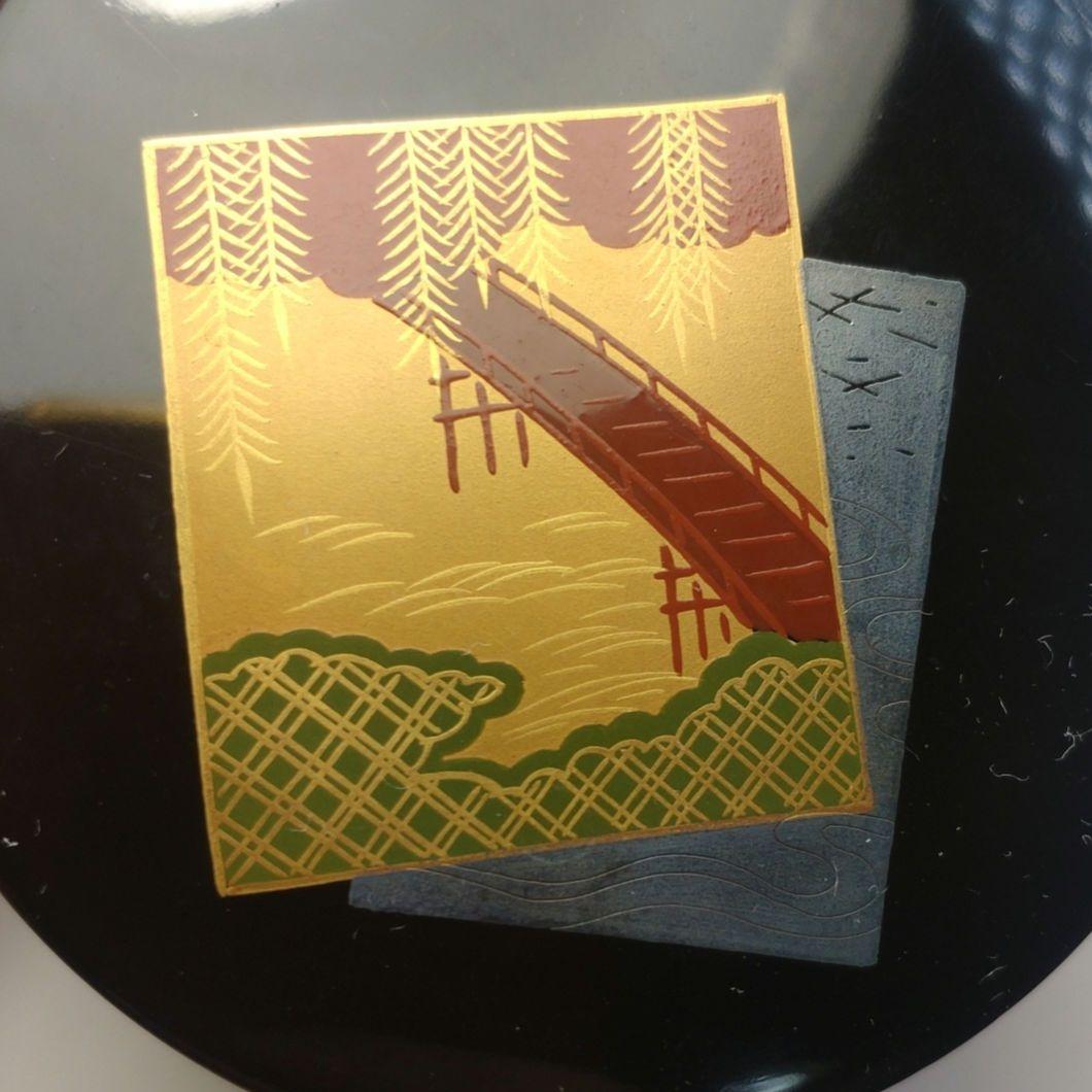 イ269 棗『蒔絵師 千峯作』『色紙蒔絵 中次 棗 共箱』漆