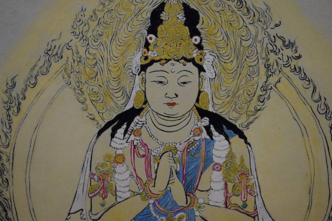 真作/圭舟/大日如来尊像図/桐共箱付/布袋屋掛軸