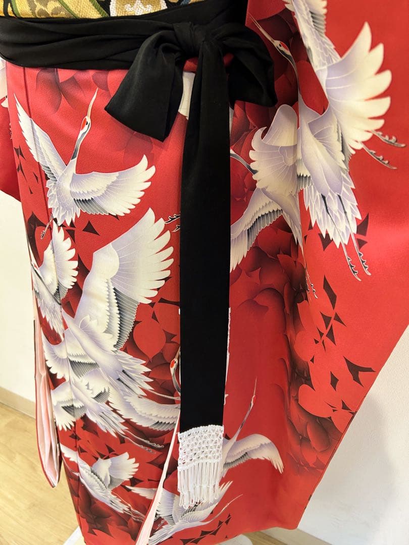 彦兵衛mini】やまと謹製！正絹振袖・長襦袢セット〜群青色地に辻ヶ花柄