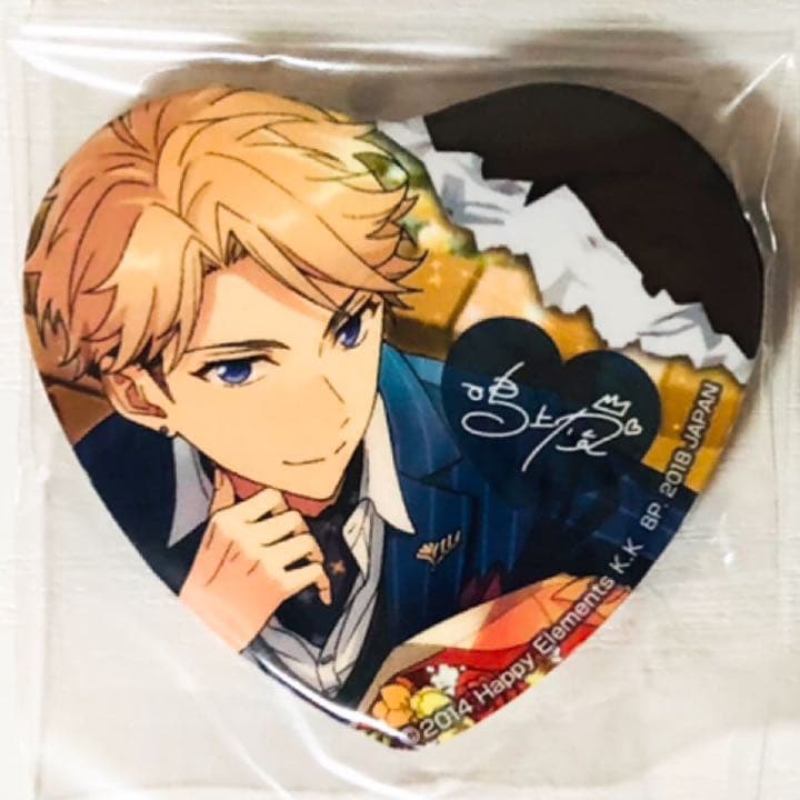 新品☆あんスタ☆Knights【鳴上嵐】一番カフェ☆ハート型缶バッジ