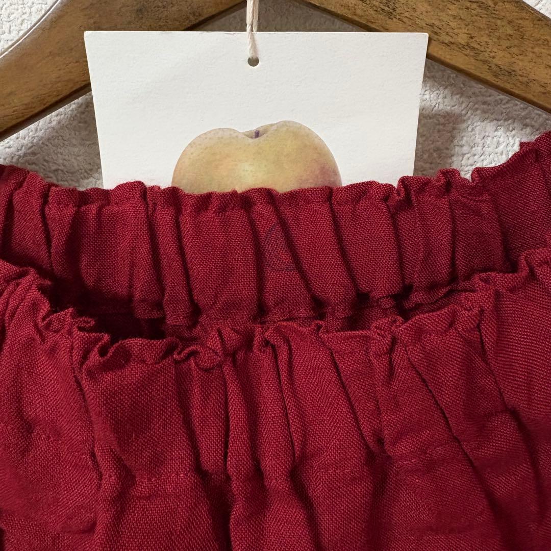 未使用☆ヤンマ産業 yamma☆リネン タックスカート ロング丈 赤