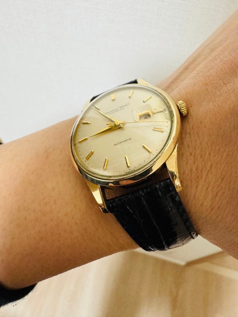 IWC オールドインター自動巻 金張（ゴールドキャップ／いわゆる厚張） デイト
