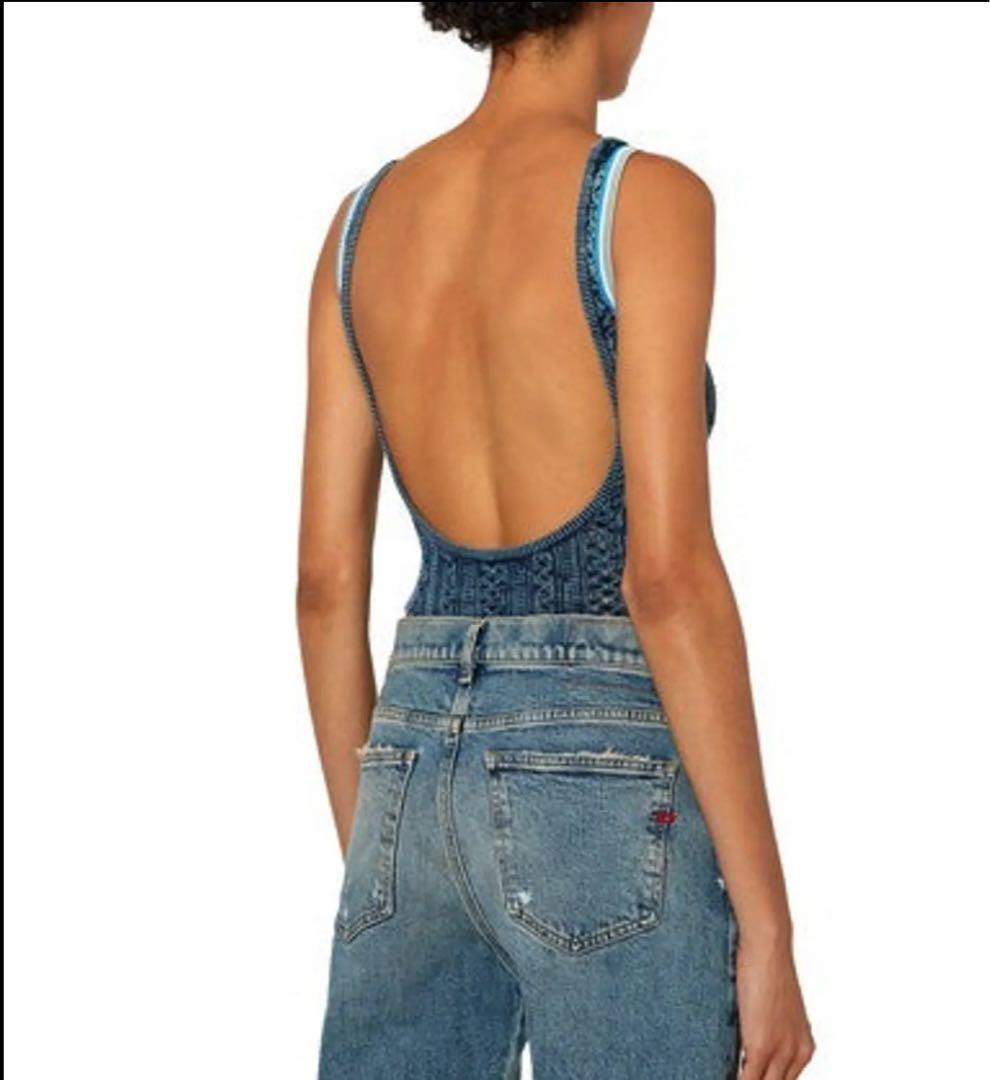 DIESEL ボディースーツ トップス ディーゼル ロゴ タンクトップ