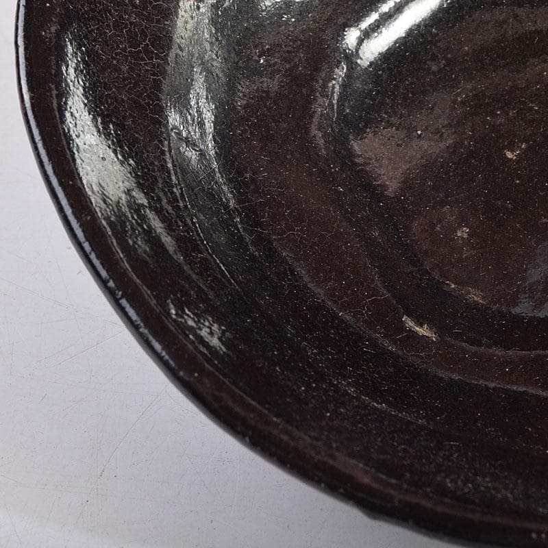 茶道具 楽吉左衛門作 黒楽平茶碗 時代箱 M R9349