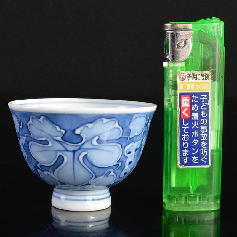 煎茶道具 染付 柘榴文 煎茶碗 六客 在銘 V R6774