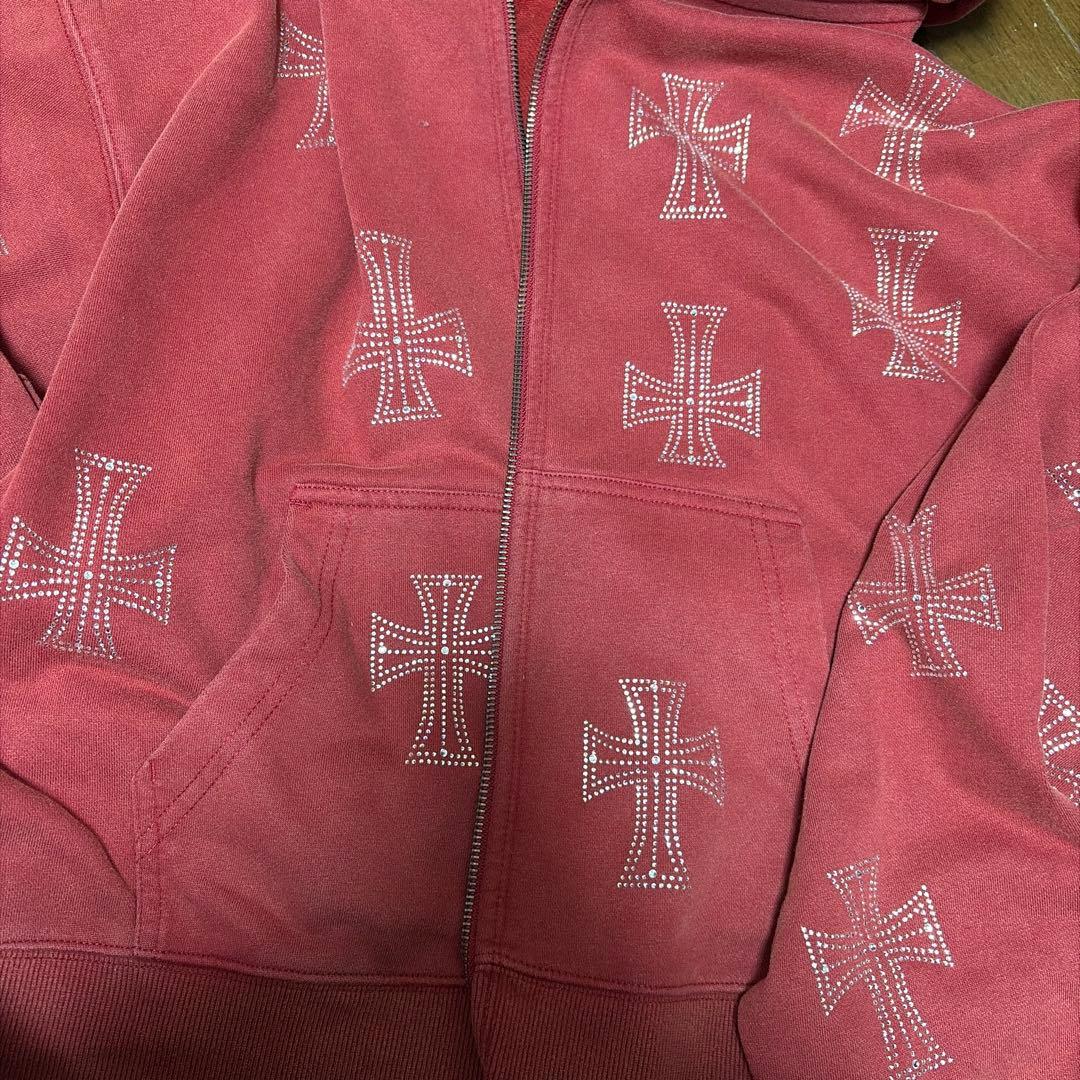 Unknown アンノウン　十字架　ラインストーンパーカー　LHP ニードルズ