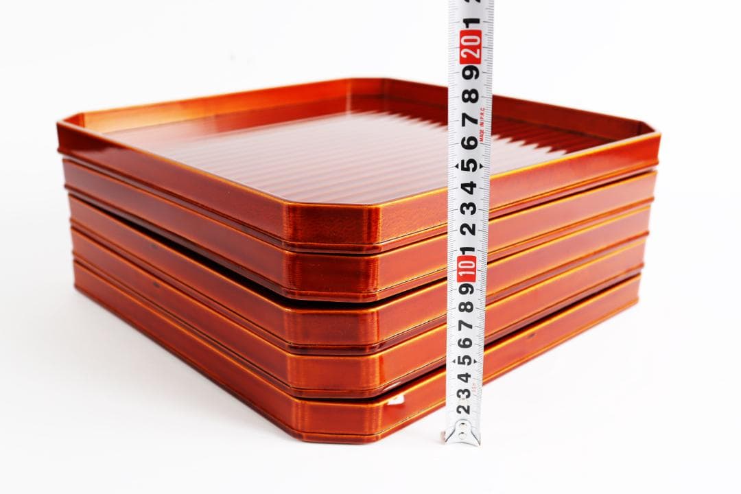 飛騨春慶塗 四方膳 懐石膳 隅切四方膳 五枚　茶道具