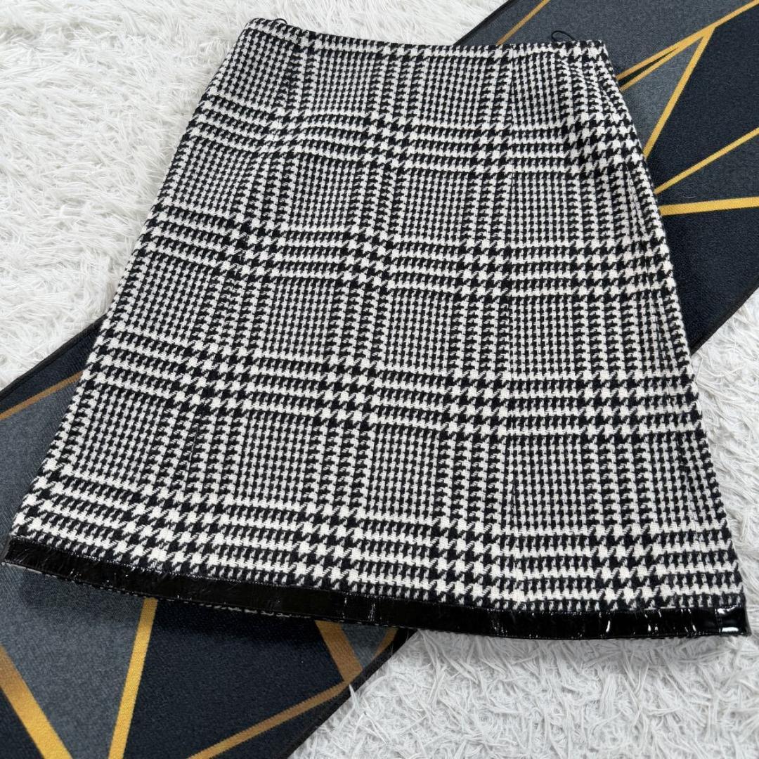 クリスチャンディオール スカート サイドジップ XL ウール 羊革 2018年