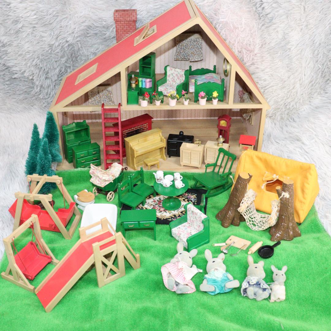 初期】 シルバニアファミリー デラックスハウス 人形 家具