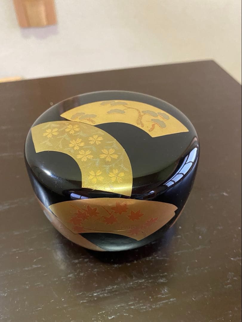 茶道具 棗 村田宗覚 遠山蒔絵 内側銀地 茶道具 棗 村田宗覚 遠山蒔絵