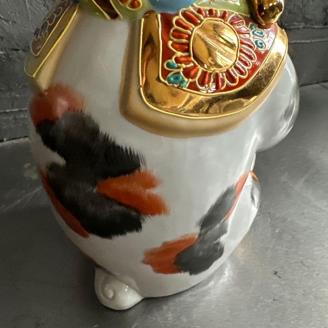 ヴィンテージ九谷焼 開運縁起物招き猫 希少品三毛猫