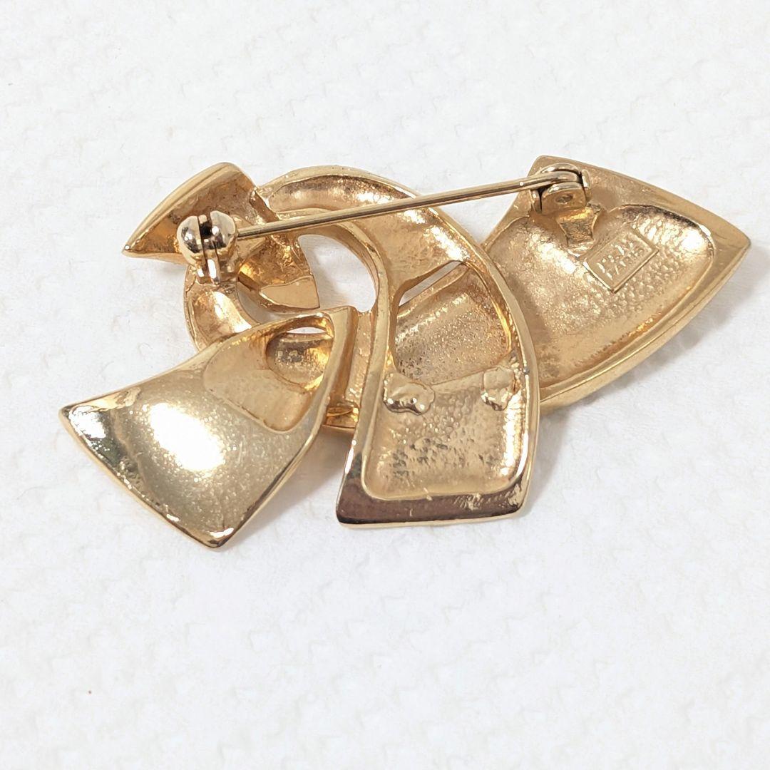 P&M paris ブローチ リボン ヴィンテージ ゴールド - メルカリ