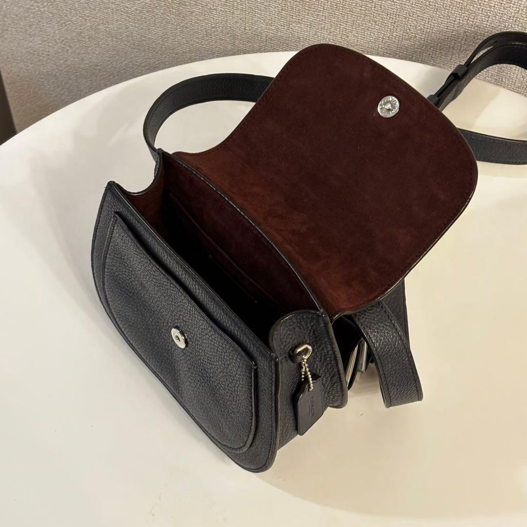 coach 花柄 レザー ショルダーバッグ