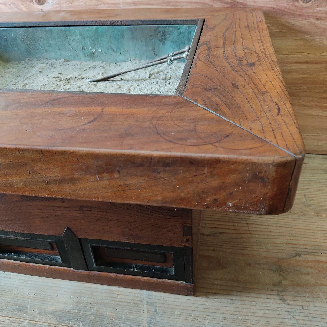 欅製 関西火鉢 長火鉢 骨董 アンティーク 火鉢
