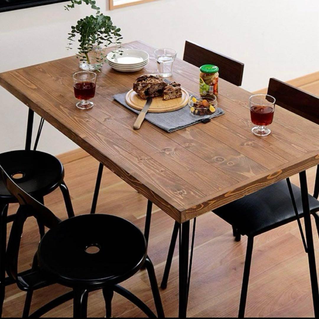 ダイニングテーブル　アイアン　無垢材