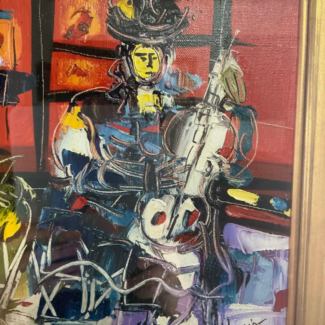 ブルーノ　ベニエール　油彩画　真作　楽師たち　アート