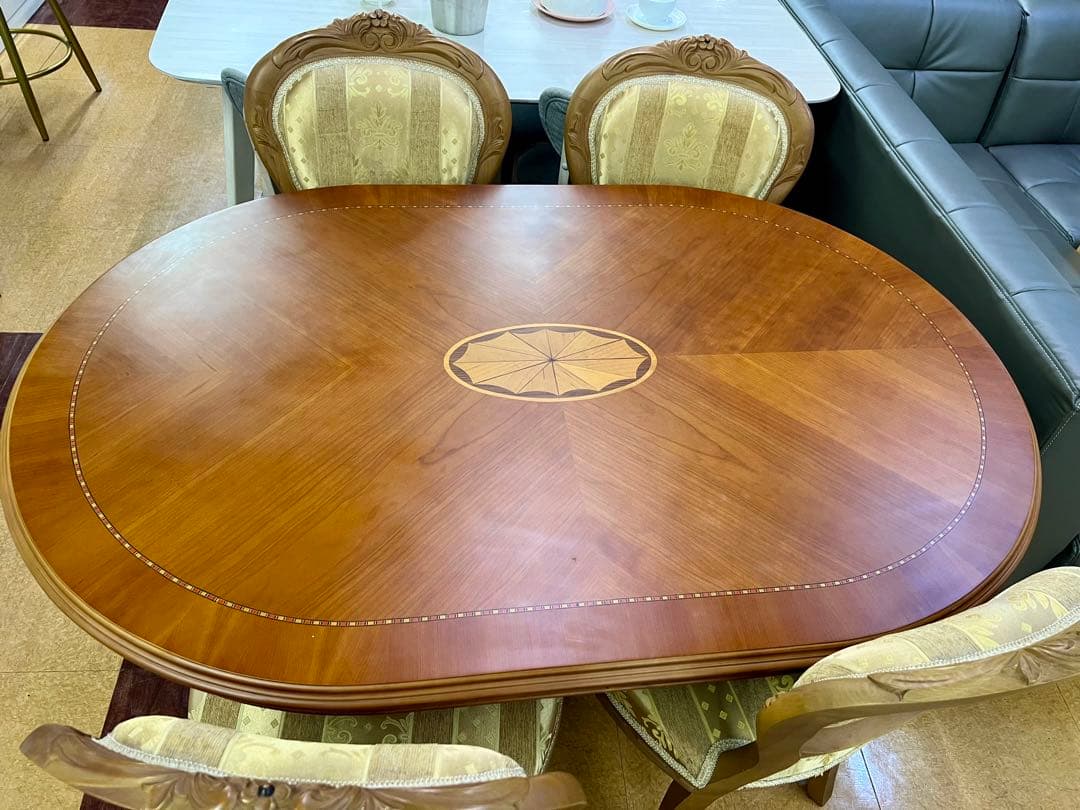 【地域限定無料配送】おしゃれなダイニングテーブル5点セット　キャラメルブラウン