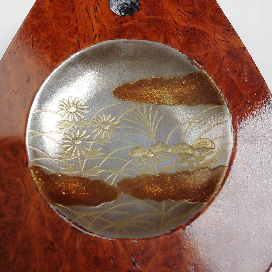 T901 香合 『秋草蒔絵 花梨造り』『琵琶香合』『道場宗廣 造』 共