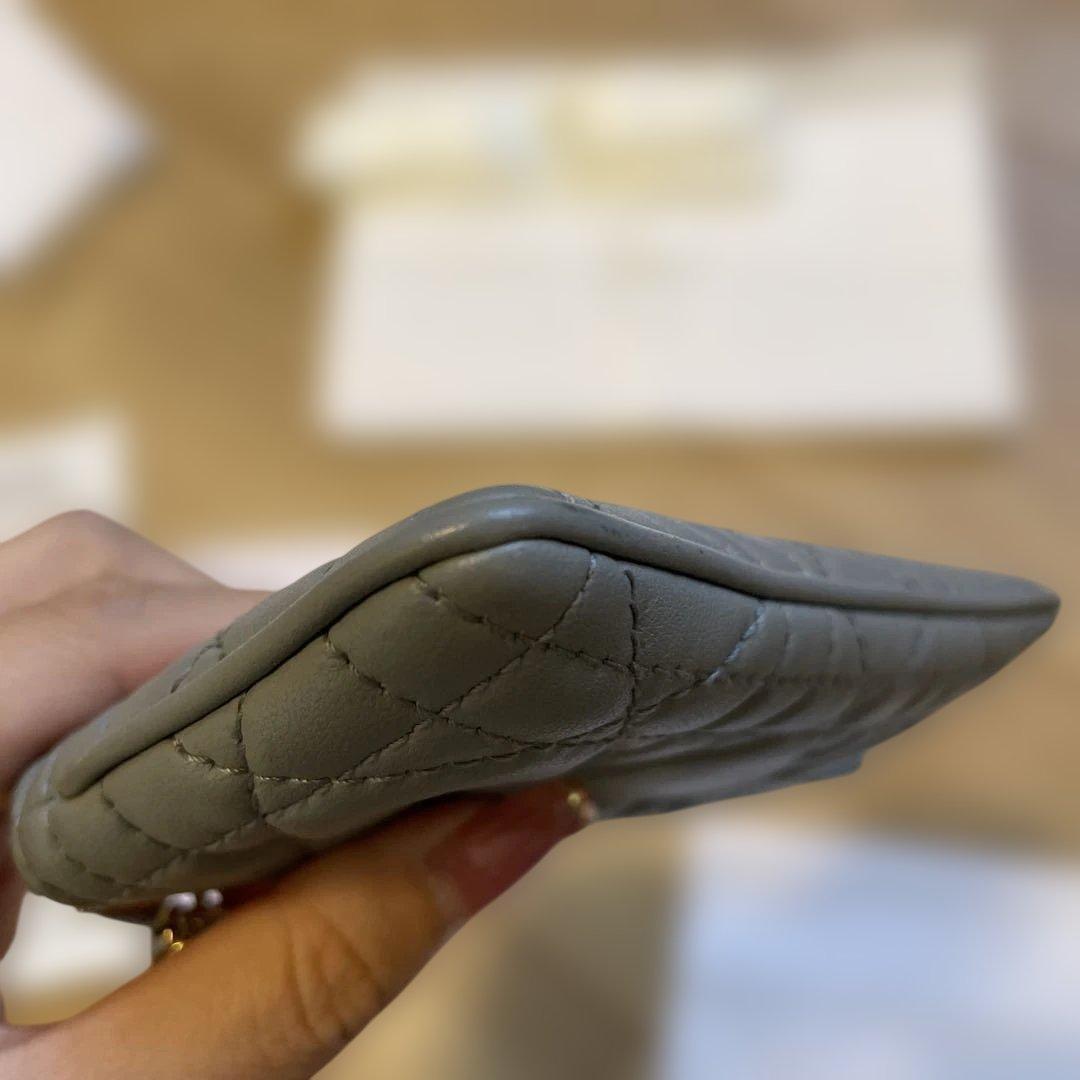 美品　DIOR レディディオール ジップ キーケース ケース　水色　ブルー