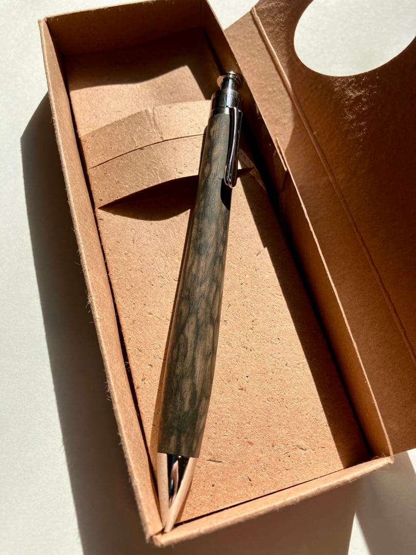 【未使用に近い】工房楔　シャープペンシル　黒柿孔雀杢　ペンシル楔0.5mm