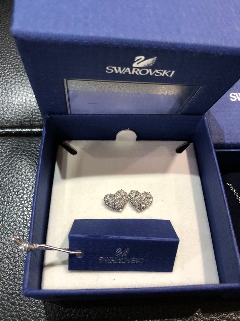 バービー　スワロフスキー ハート　ネックレス　ピアス　正規品