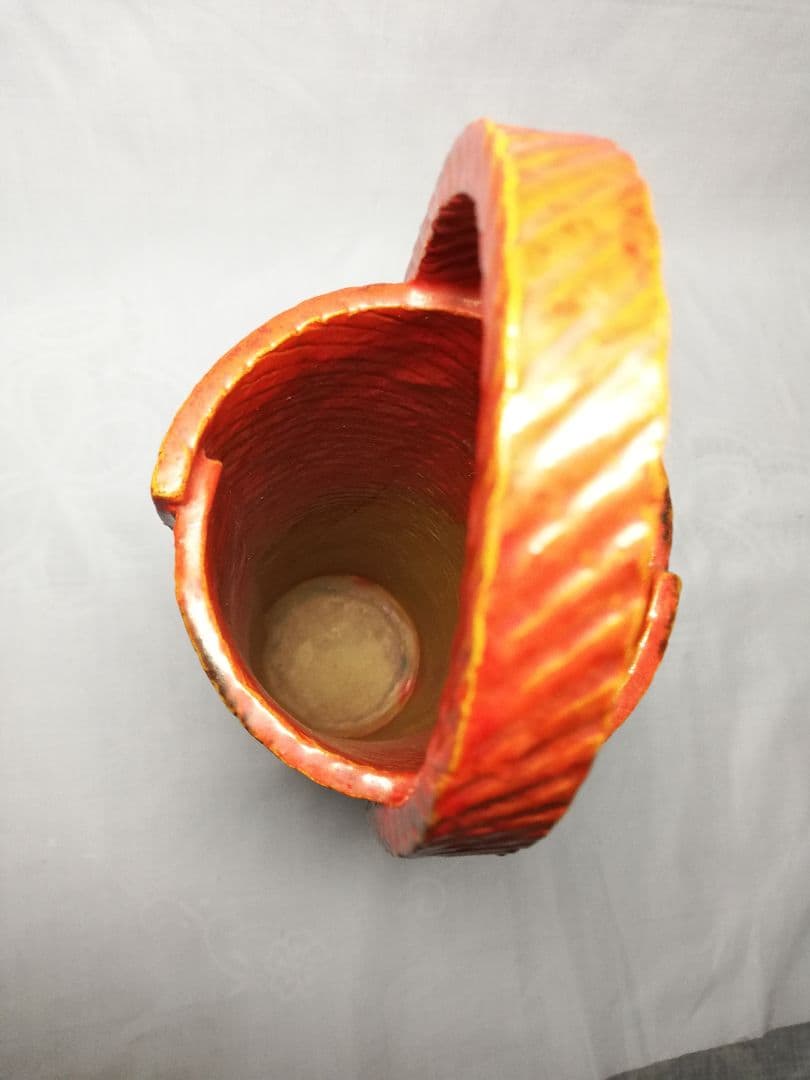 藤平正文 京焼 手付花入 清水焼 花器 フラワーベース 茶道具 華道具 花瓶