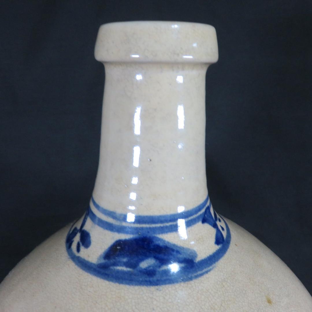 壺 大徳利 染付 窯傷 貫入 民芸 草 ブドウ 古道具 花瓶 - メルカリ