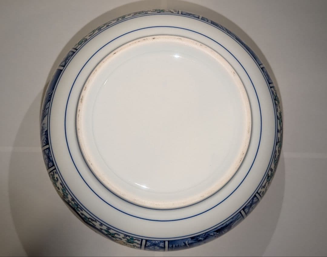 館林貞夫』古琳庵窯 間取山水 水指 茶道具 共箱共布栞