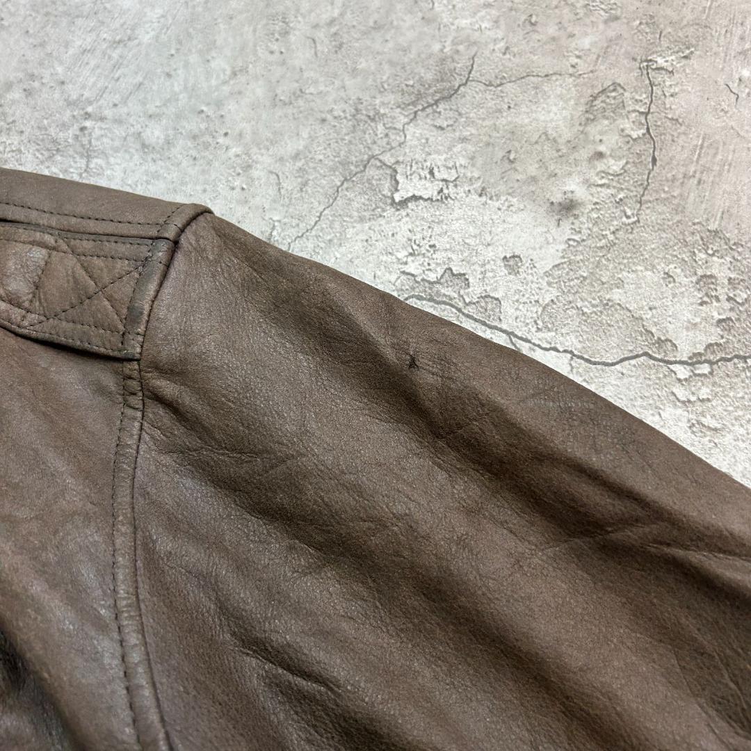 ロ*ク様 G-III レザージャケット A-2 古着 ブラウン 茶色 L