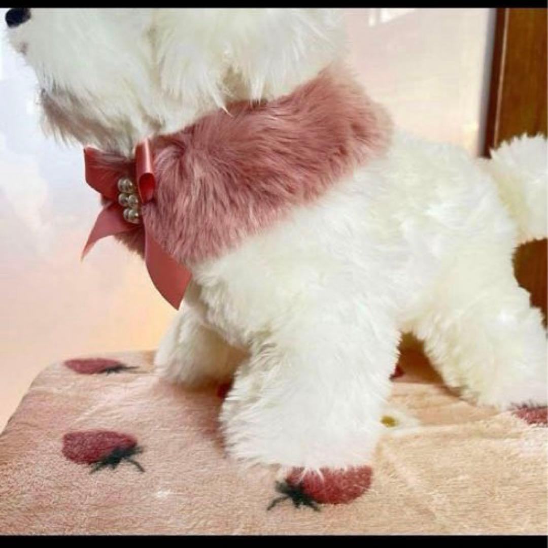 1434.わんこファースヌード つけ襟マフラー ハンドメイド 犬服