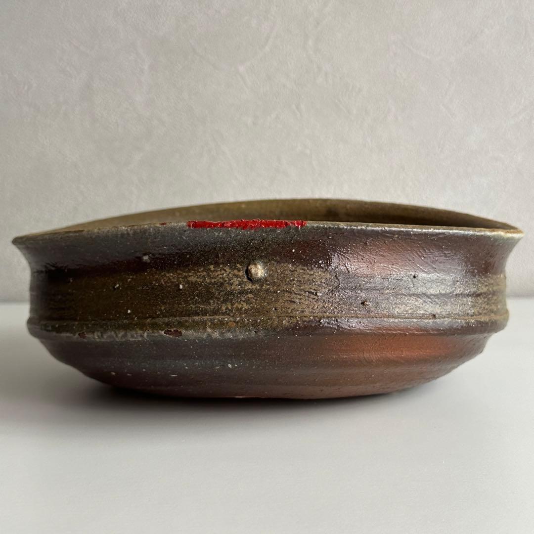 原田拾六  備前 皿 鉢 牡丹餅 共箱 直しあり