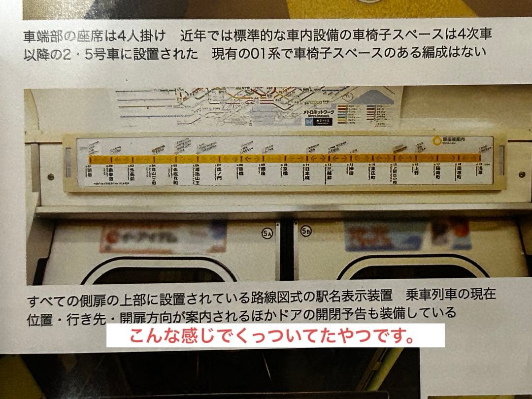 鉄道部品 銀座線01系 ドア上表示板