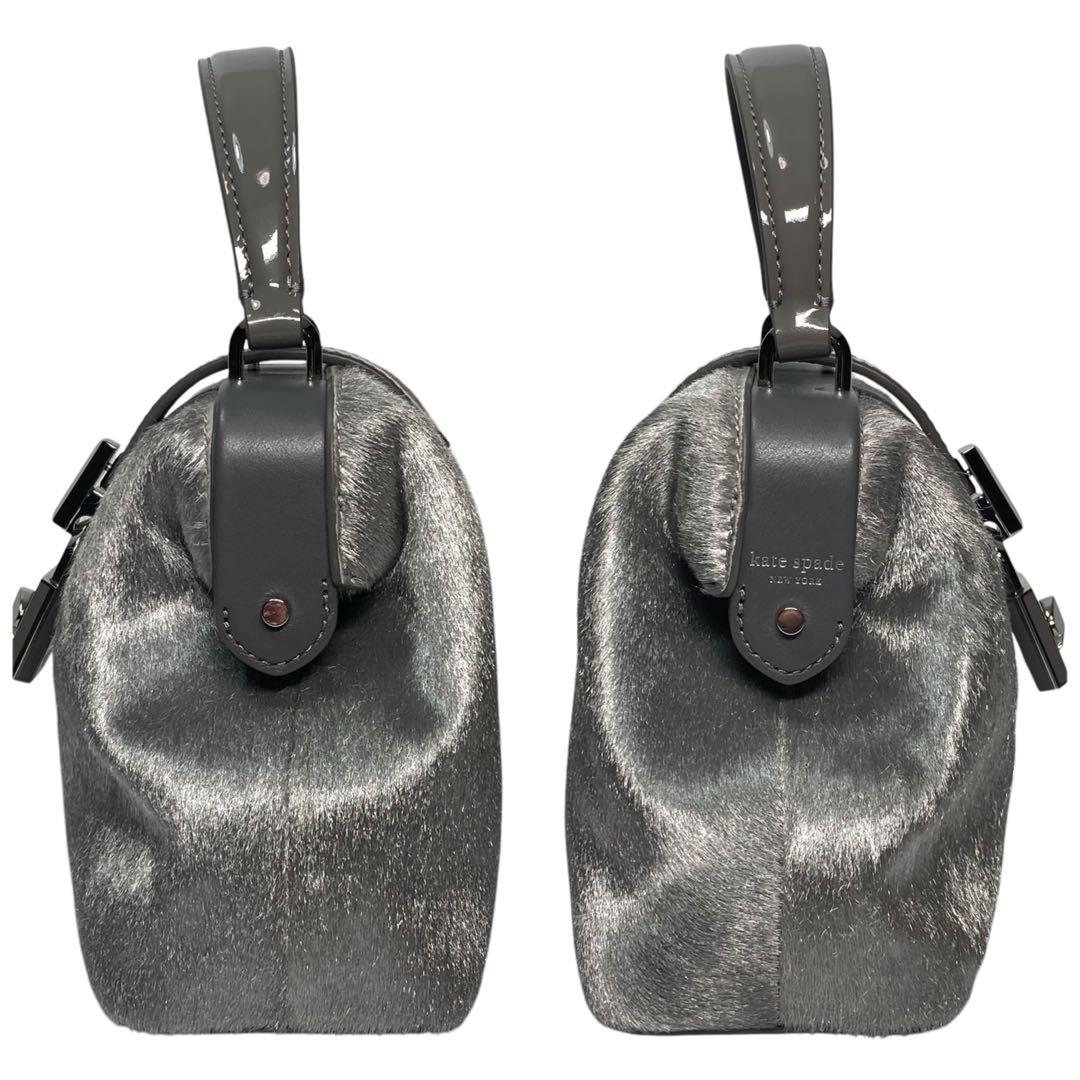 ケイトスペード　レメディ　ハンドバッグ　2way　ハラコ　シルバー　特別仕様美品